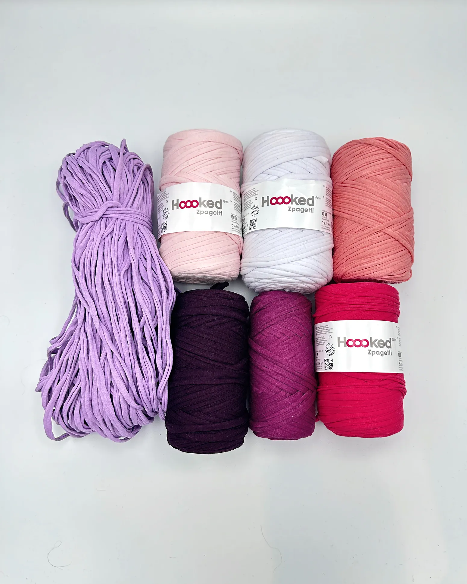 Hoooked Zpagetti rester i rosa/lillapalett, 2448 gram